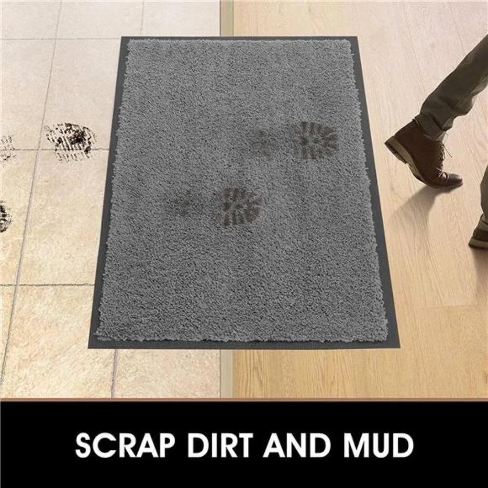 Indoor Microfiber Door Mat - Entryway Welcome Rug 29.5”x17” Grey